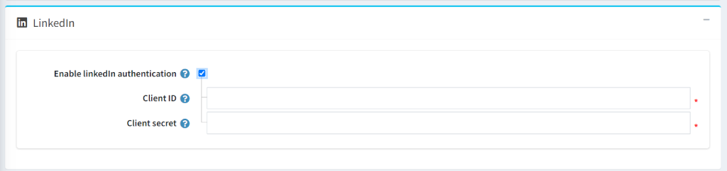 external authentication linkedin authentication